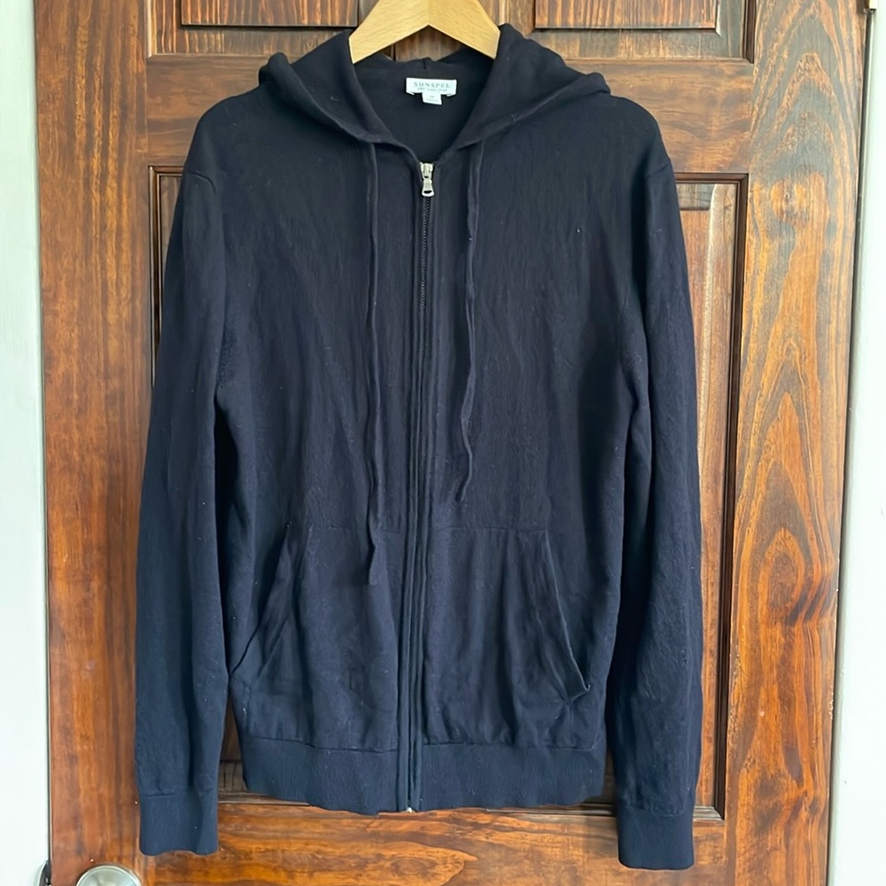 Sunspel soft Merino Wool Zip Hoodie sweater